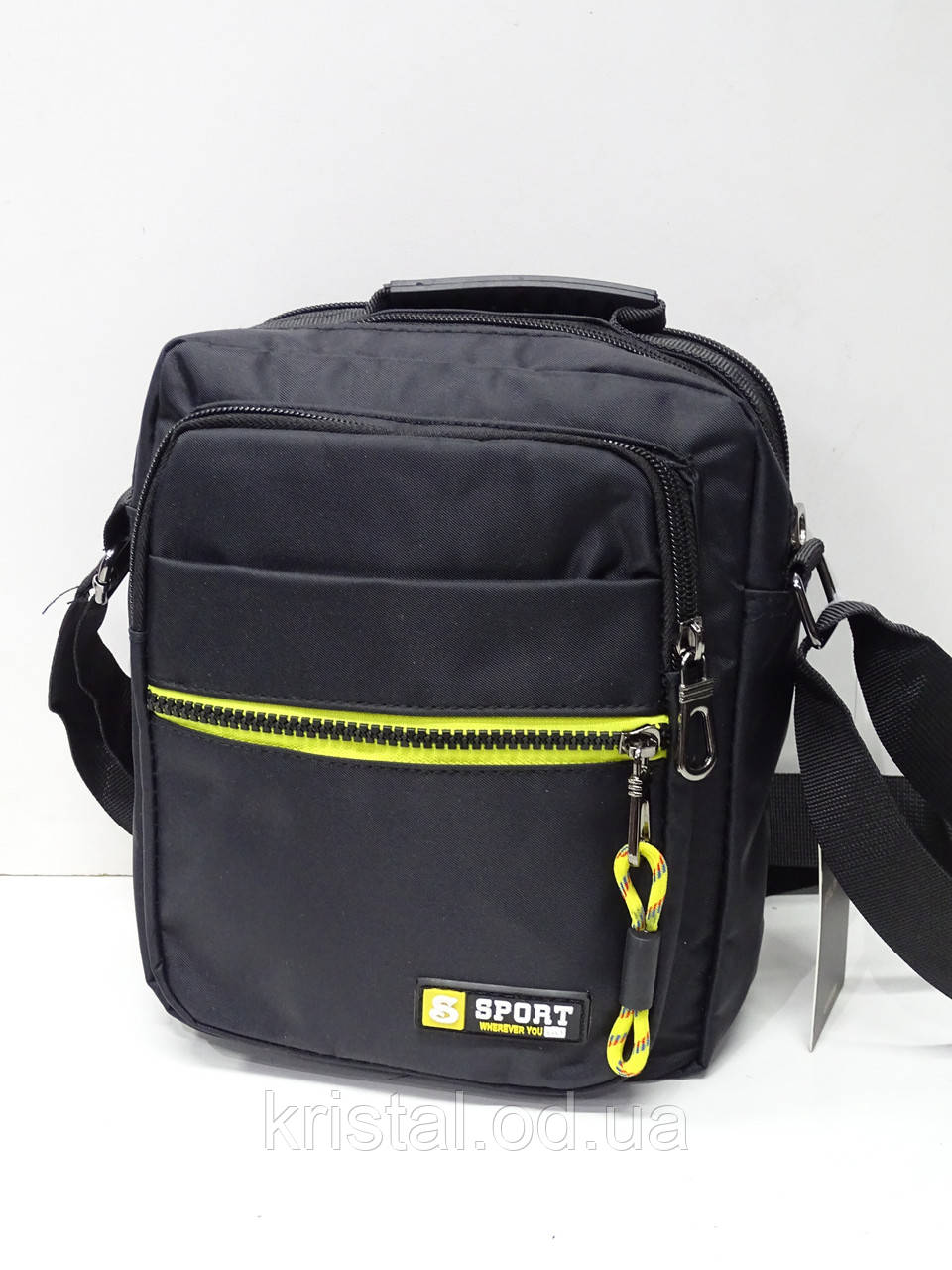 Чоловіча текстильна сумка на плече гуртом 20*23 см. серії "Goldbe" No11198, фото 1