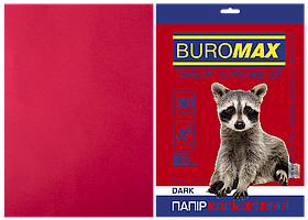 Папір кольоровий А4 80г/м2 DARK бордовий 50 аркушів BUROMAX ВМ.2721450-13
