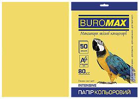 Папір кольоровий А4 80г/м2 Intensiv золотий 50 аркушів BUROMAX ВМ.2721350-23