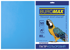 Папір кольоровий А4 80г/м2 Intensiv світло-синій 50 аркушів BUROMAX ВМ.2721350-30
