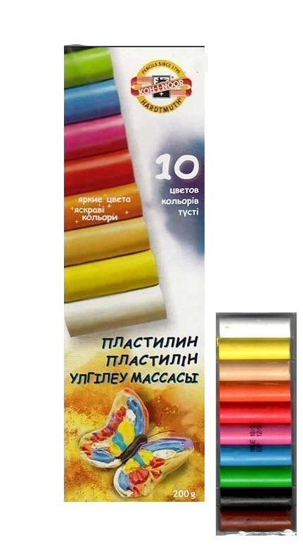 Пластилін 10 кольорів 200г "Метелик" Koh-i-Noor, фото 1
