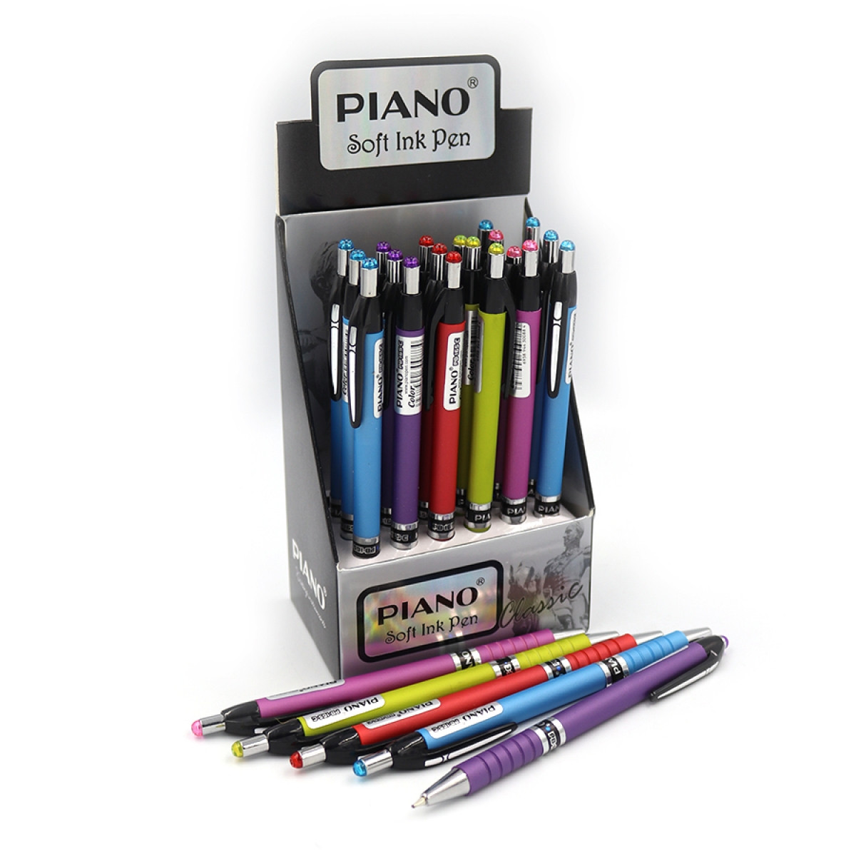 Ручка масляна автоматична синя на кнопці Color Piano РВ-165С