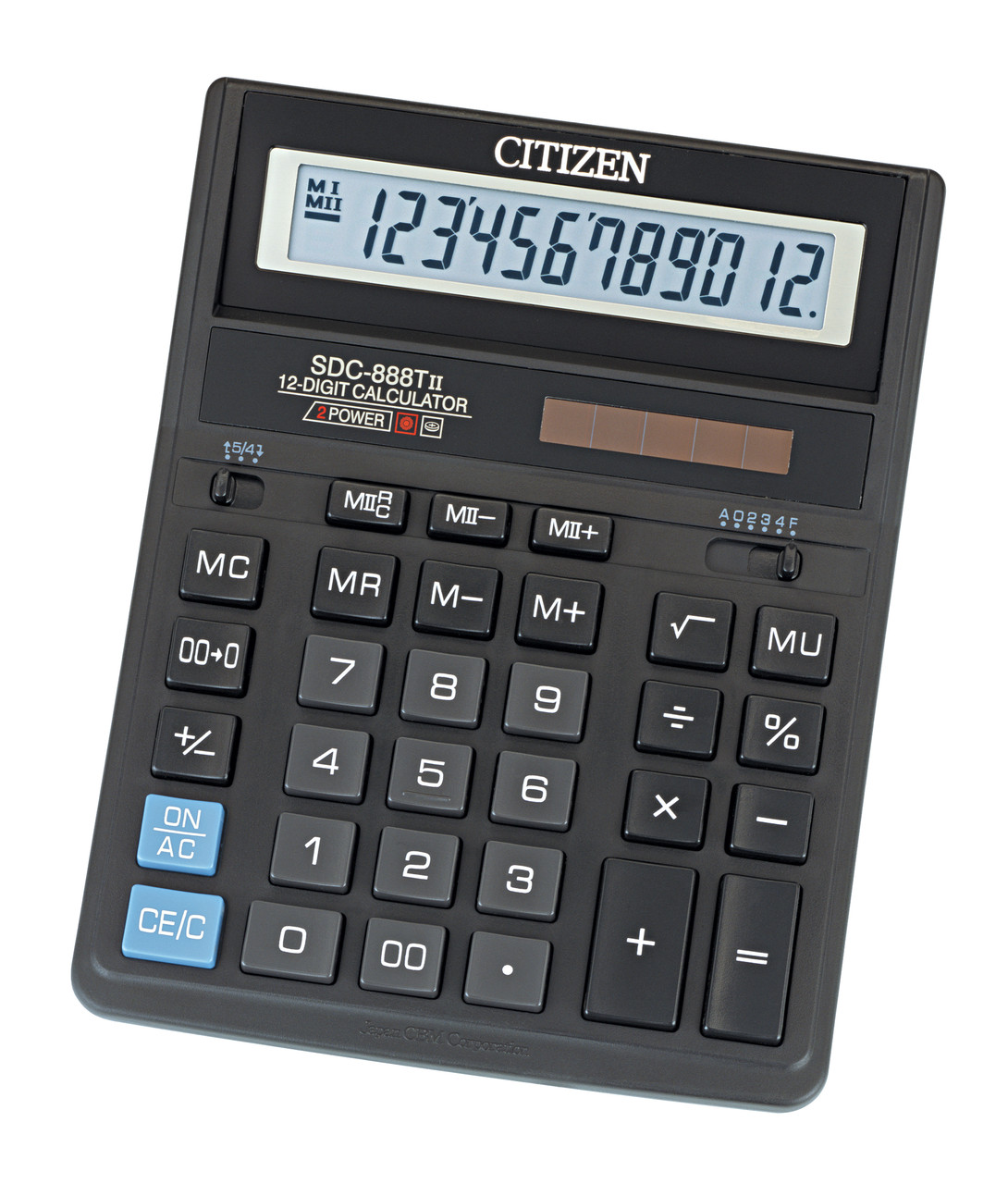 Калькулятор настільний чорний Citizen SDC-888TII
