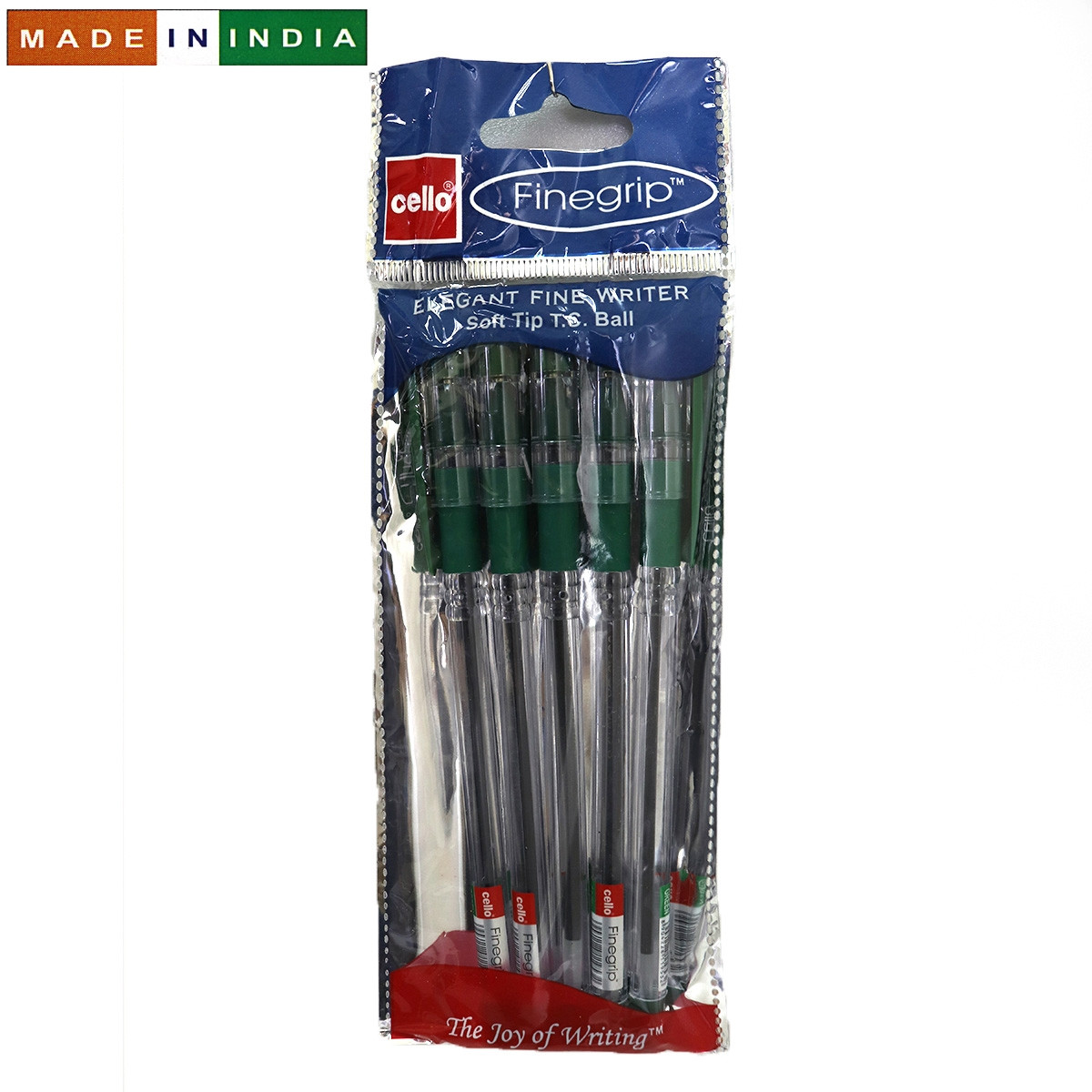 Ручка масляна зелена Cello Finegrip