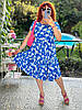 Літня сукня розлітайка широкого крою в квітковий принт, із завищеною талією, батал великі розміри, фото 9
