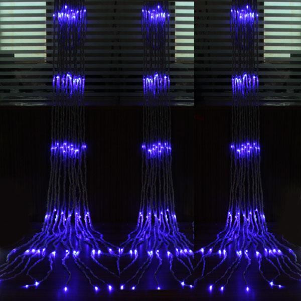 Водопад 3х2 Гирлянда Штора 560 Led - Дождь на прозрачном проводе цвет синий, переходник для соединения - фото 3 - id-p421585161