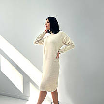 Тепле ангоровое плаття міді з високим коміром "Amina"| Норма, фото 3