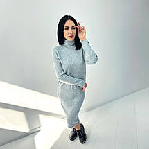 Тепле ангоровое плаття міді з високим коміром "Amina"| Норма, фото 5