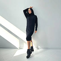 Тепле ангоровое плаття міді з високим коміром "Amina"| Норма, фото 4