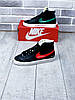 Чоловічі Кросівки Nike Blazer High 77 Color Code Black / Найк Блейзер 77 Колор Код Чорні з Синім та Червоним, фото 8