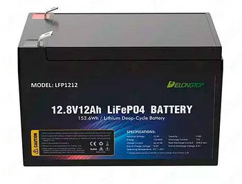 DELONG, LFP1212 акумулятор LiFePO4, напруга: 12.8V, ємність: 12Ah, з вбудованою BMS