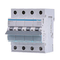 Автоматичний вимикач Hager MCN425 4P 6 кА C-25A 4M