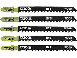 Пилочки Для Лобзика Дерево 100 мм 6TPI Набір 5 шт YATO (YT-3403)