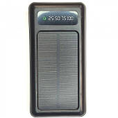 Зовнішній акумулятор із сонячною панеллю Power bank UKC 8285 10000 Mah заряджання кабель 4в1 Чорний