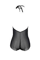 Боді Passion LEAFA BODY black, XXL/XXXL на зав'язках, м'яка чашка, низ у вигляді шортиків, фото 5
