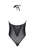 Боді Passion DROSERA BODY black, XXL/XXXL, високі вирізи, верх на зав'язках, фото 5