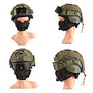 Тактичні окуляри-маска Solve з кріпленням на каску та трьома змінними лінзами Олива, фото 3