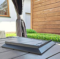 Кут зовнішній 135 MAXI профіль крапельник відлив для відкритого балкона та тераси, установа під плитку колір графіт антрацит