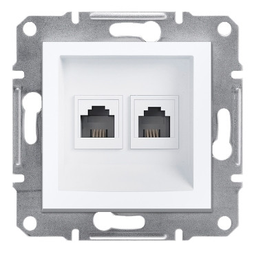 Розетка комп'ютерна подвійна RJ45 Schneider Electric Asfora Біла (Cat 6) EPH4870121, фото 1