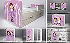 Ліжко для дівчинки Витівниця Дрема з шухлядою + захисний бортик, дитячі меблі Dream style, фото 7