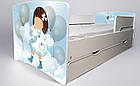 Ліжко для дівчинки Хмаринка Дрема з шухлядою + захисний бортик, дитячі меблі Dream style, фото 8