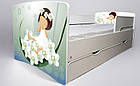 Ліжко для дівчинки Альпійський сон Дрема з шухлядою + захисний бортик, дитячі меблі Dream style, фото 8