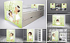 Ліжко для дівчинки Найкраща подружка Дрема з шухлядою + захисний бортик, дитячі меблі Dream style, фото 7