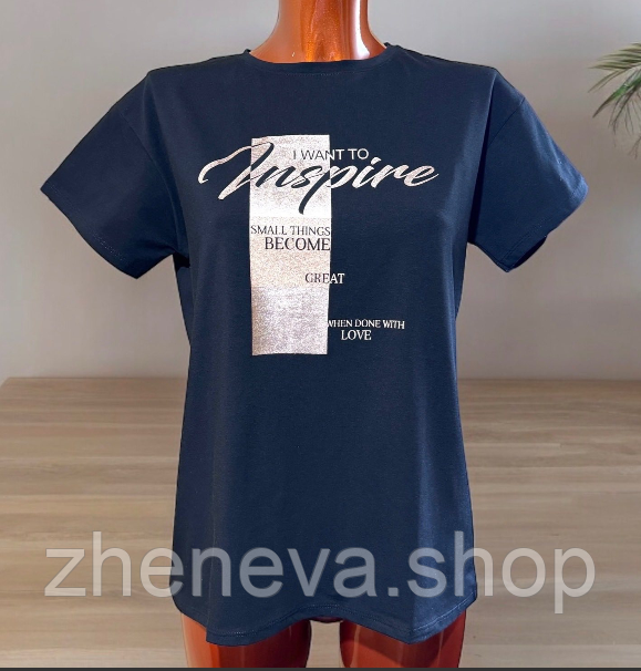 Стильна модна футболка Gertie пряма абстрактний принт, сріблястий накат, фото 1