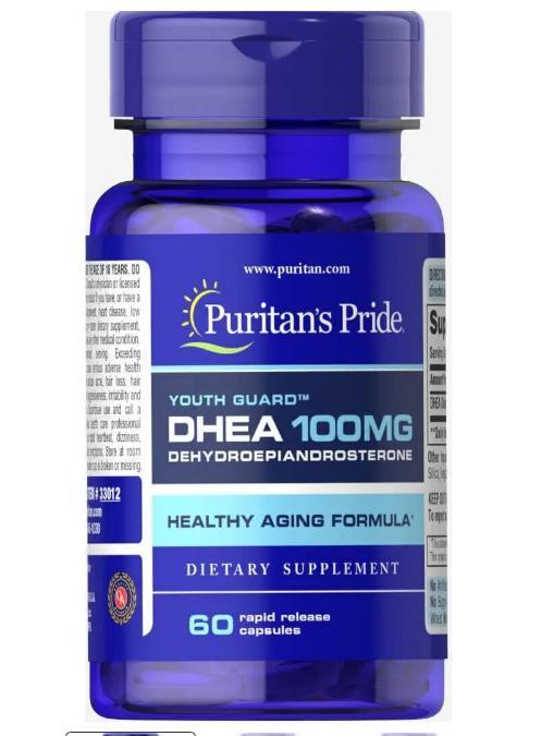 Підвищення тестостерону Puritan's Pride DHEA 100 mg 60 капсул, фото 1