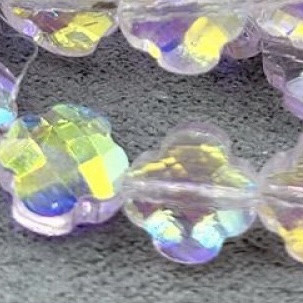 Бусины стекло клевер  8*3,5 мм  цена указана за 15 штук,/ цвет прозрачный розовый с АБ