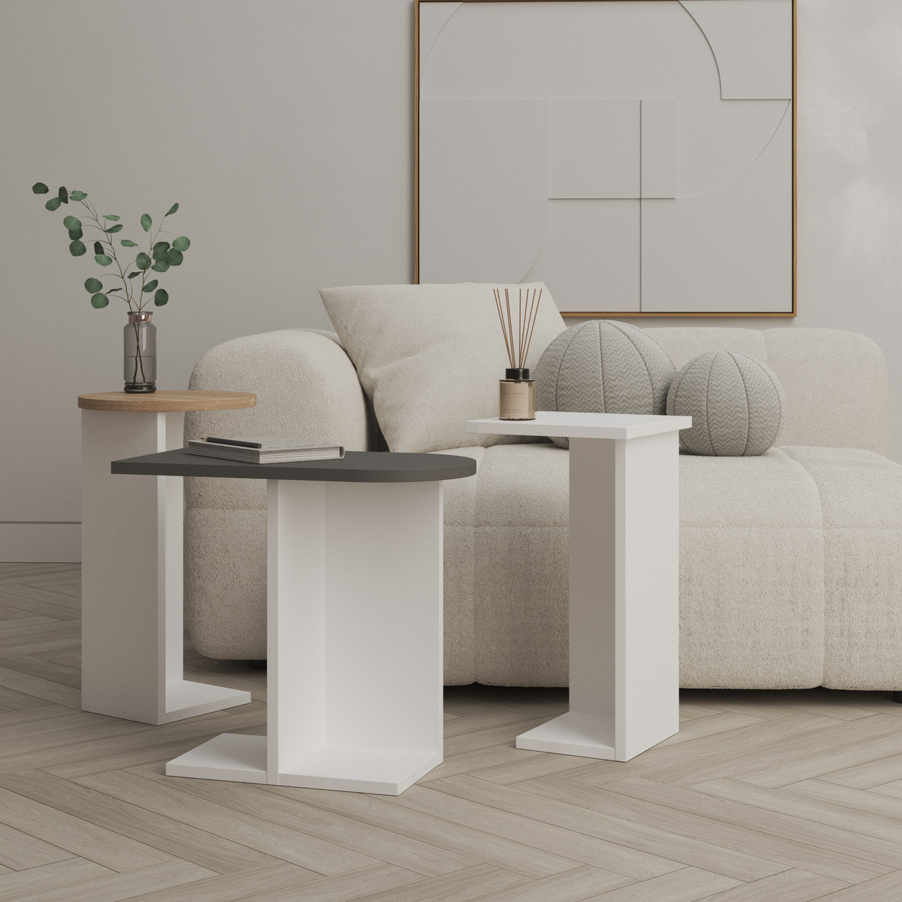 Маленькі журнальні столики комплект 3шт, Журнальні столи комплект з 3-х столиків, три кавові столики, фото 1