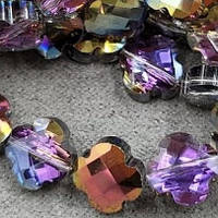 Бусины стекло клевер  8*3,5 мм  цена указана за 15 штук,/ цвет аметист с АБ