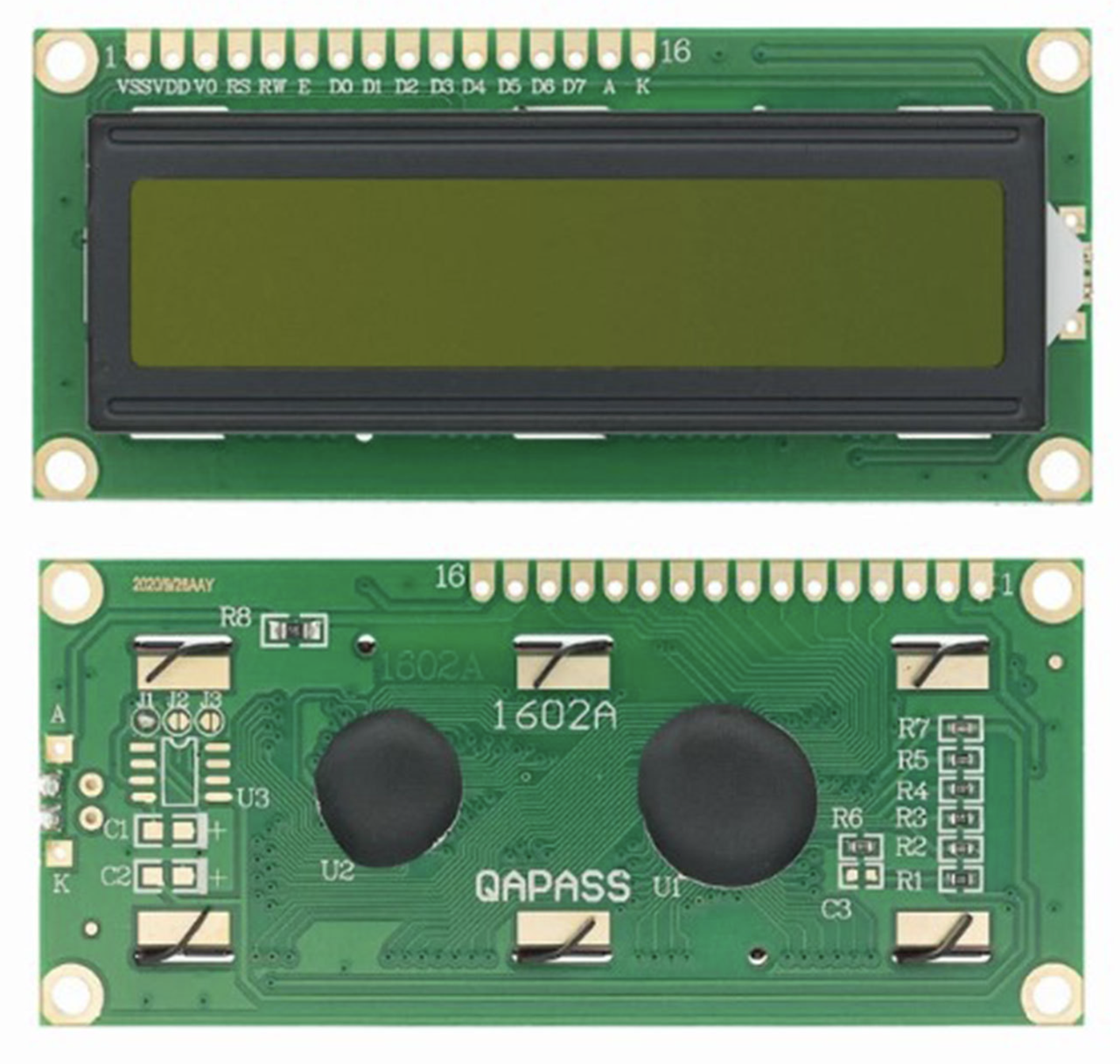 РК LCD 1602 16х2 модуль дисплей Arduino - зелений
