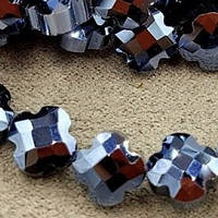 Бусины стекло клевер  8*3,5 мм  цена указана за 15 штук,/ цвет графит