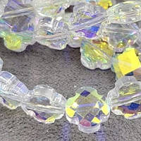 Бусины стекло клевер  8*3,5 мм  цена указана за 15 штук,/ цвет прозрачный с АБ