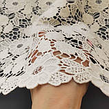 Ажурне мереживо макраме кольору айворі, бавовняна нитка, ширина 25,5 см, фото 7