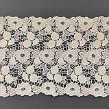 Ажурне мереживо макраме кольору айворі, бавовняна нитка, ширина 25,5 см, фото 3