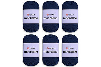 Упаковка YarnArt Macrame, Темно-синій No162, 6 шт.