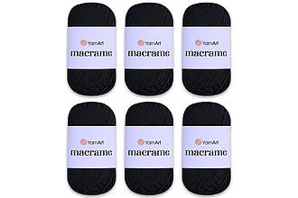 Упаковка YarnArt Macrame, Чорний No148, 6 шт.