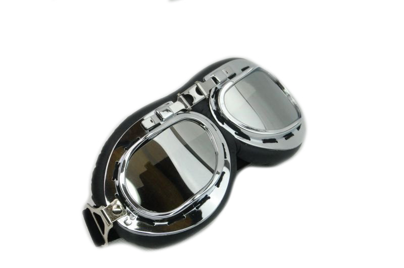 Маска для ретро шолома Chrome Silver