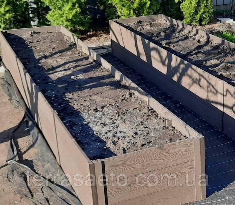 Голландські високі грядки з ДПК - заввишки 480 мм (три дошки) без обрамлення П - профілем