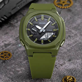 Годинник наручний SKMEI 2091AGWT, army green-white, фото 2