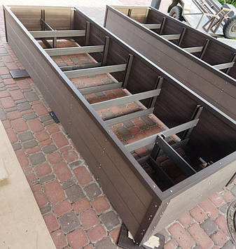 Голландські високі грядки з ДПК - заввишки 480 мм (три дошки) з обрамленням П - профілем