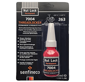 Фіксатор різьби червоний Senfineco 10 мл Threadlocker permanent red 7004S