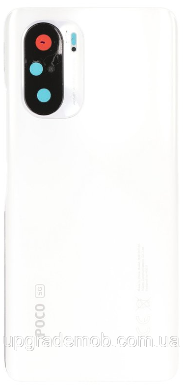 Задня кришка Xiaomi Poco F3/Redmi K40 біла Arctic White оригінал + скло камери логотип "POCO"