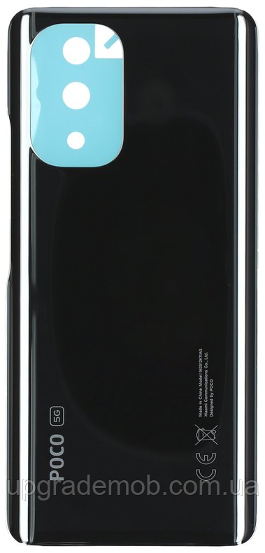 Задня кришка Xiaomi Poco F3/Redmi K40 чорна Night Black логотип "POCO" оригінал
