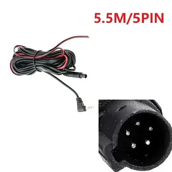 Кабель 5.5 метрів для задньої камери на дзеркало та відеореєстратор 5 контактів 5pin на 2.5 мм Aux