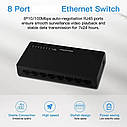 8-портів мережевий комутатор. FENVI Network Ethernet Switch 8 Port 10/100Mbps, фото 8