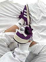 Жіночі кросівки Adidas Campus Purple Skate Адідас Кампус фіолетові замша шкіра повсякденні демісезон, фото 6