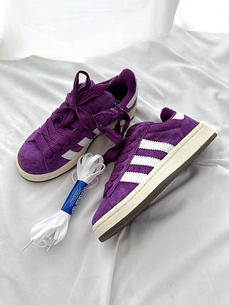 Жіночі кросівки Adidas Campus Purple Skate Адідас Кампус фіолетові замша шкіра повсякденні демісезон, фото 1